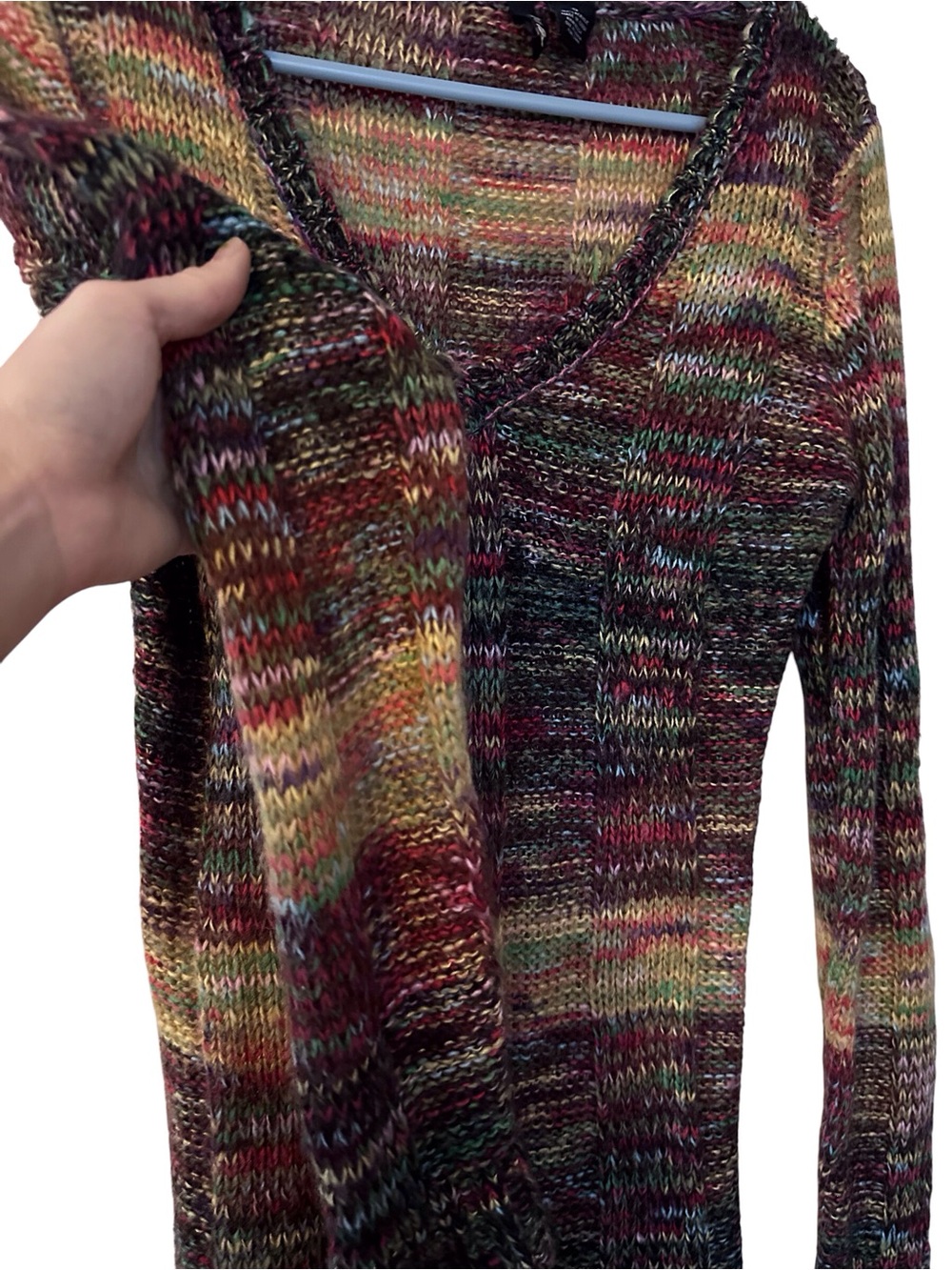 Ultra Flirt Multicolor Knit Sweater with Pink, Green & Purple Tones - Picture 6 of 6